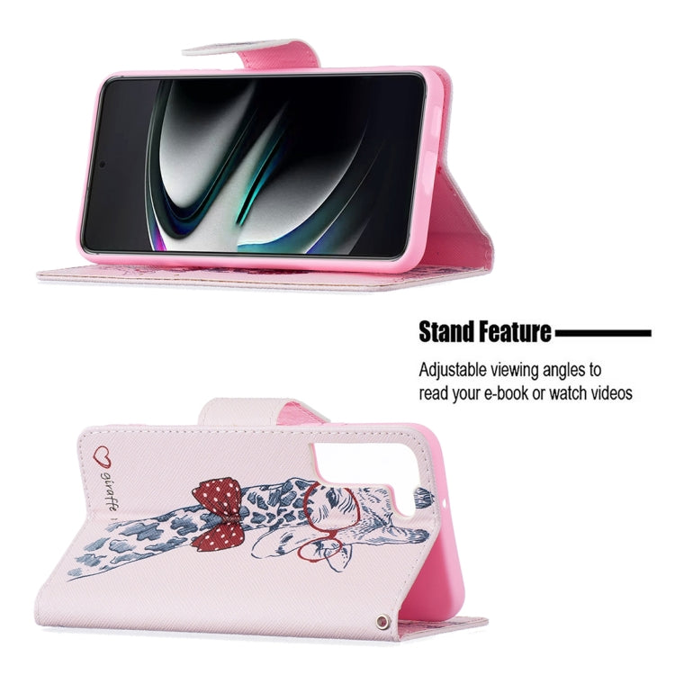 For Samsung Galaxy S22+ 5G Colored Drawing Pattern Horizontal Flip Phone Leather Case with Holder & Card Slots & Wallet