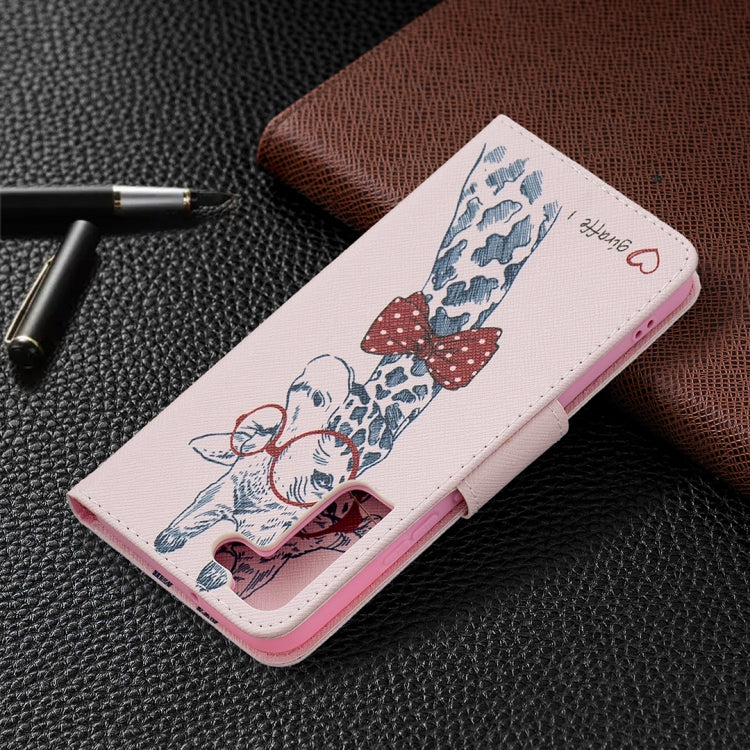 For Samsung Galaxy S22+ 5G Colored Drawing Pattern Horizontal Flip Phone Leather Case with Holder & Card Slots & Wallet
