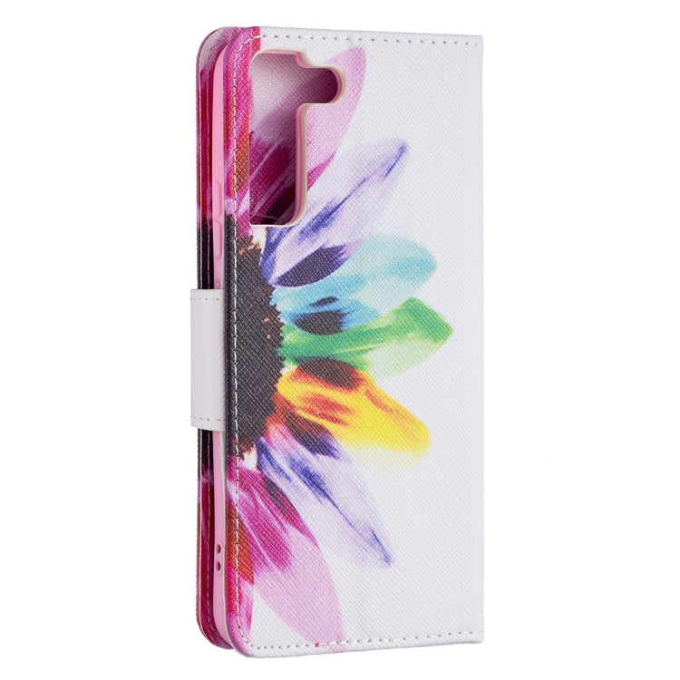 For Samsung Galaxy S22+ 5G Colored Drawing Pattern Horizontal Flip Phone Leather Case with Holder & Card Slots & Wallet
