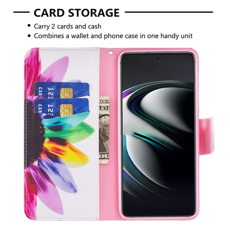 For Samsung Galaxy S22+ 5G Colored Drawing Pattern Horizontal Flip Phone Leather Case with Holder & Card Slots & Wallet