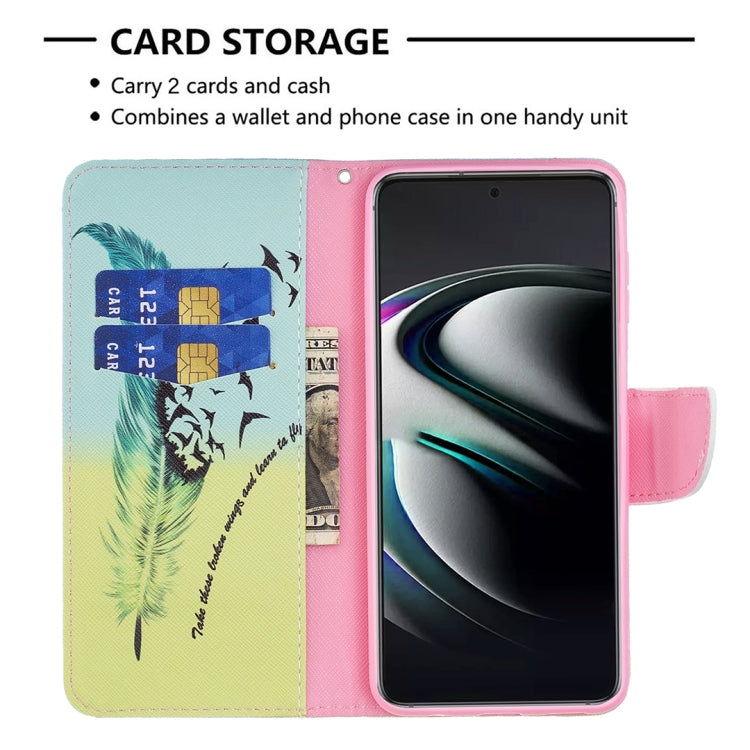 For Samsung Galaxy S22+ 5G Colored Drawing Pattern Horizontal Flip Phone Leather Case with Holder & Card Slots & Wallet