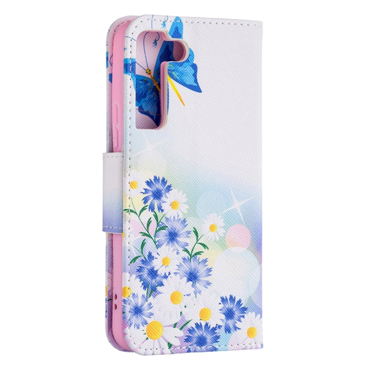 For Samsung Galaxy S22 5G Colored Drawing Pattern Horizontal Flip Phone Leather Case with Holder & Card Slots & Wallet
