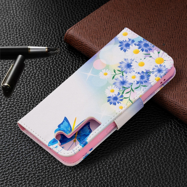For Samsung Galaxy S22 5G Colored Drawing Pattern Horizontal Flip Phone Leather Case with Holder & Card Slots & Wallet