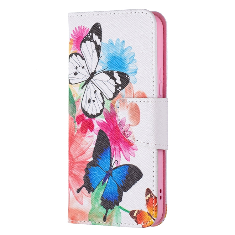 For Samsung Galaxy S22 5G Colored Drawing Pattern Horizontal Flip Phone Leather Case with Holder & Card Slots & Wallet