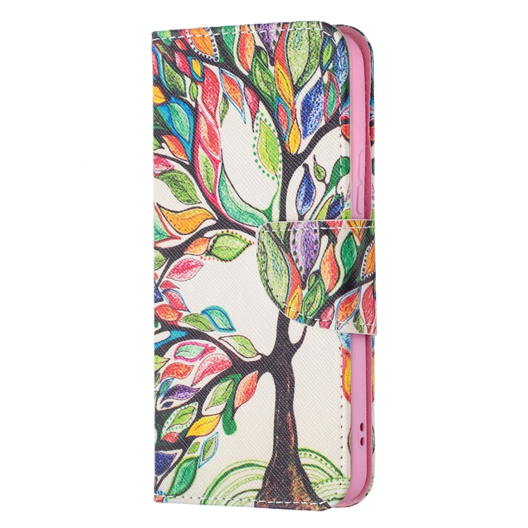 For Samsung Galaxy S22 5G Colored Drawing Pattern Horizontal Flip Phone Leather Case with Holder & Card Slots & Wallet