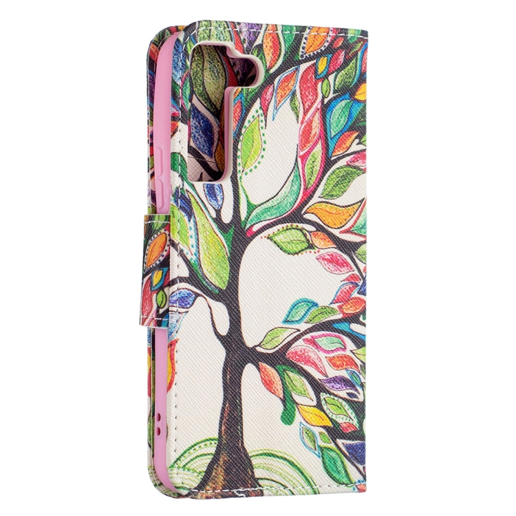 For Samsung Galaxy S22 5G Colored Drawing Pattern Horizontal Flip Phone Leather Case with Holder & Card Slots & Wallet