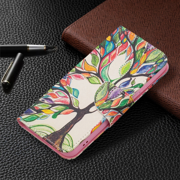 For Samsung Galaxy S22 5G Colored Drawing Pattern Horizontal Flip Phone Leather Case with Holder & Card Slots & Wallet