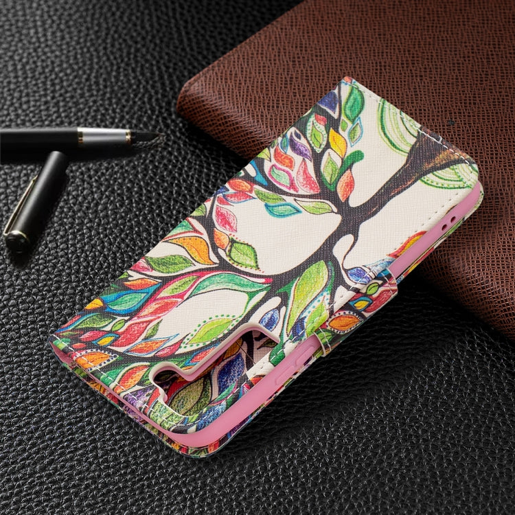 For Samsung Galaxy S22 5G Colored Drawing Pattern Horizontal Flip Phone Leather Case with Holder & Card Slots & Wallet