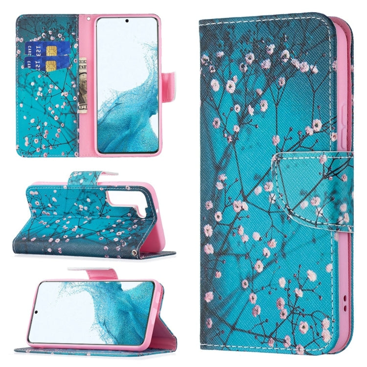 For Samsung Galaxy S22 5G Colored Drawing Pattern Horizontal Flip Phone Leather Case with Holder & Card Slots & Wallet