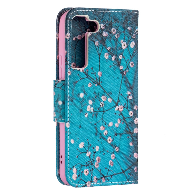 For Samsung Galaxy S22 5G Colored Drawing Pattern Horizontal Flip Phone Leather Case with Holder & Card Slots & Wallet