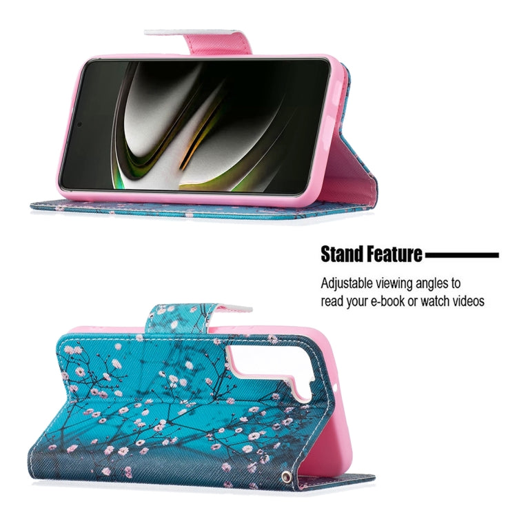 For Samsung Galaxy S22 5G Colored Drawing Pattern Horizontal Flip Phone Leather Case with Holder & Card Slots & Wallet