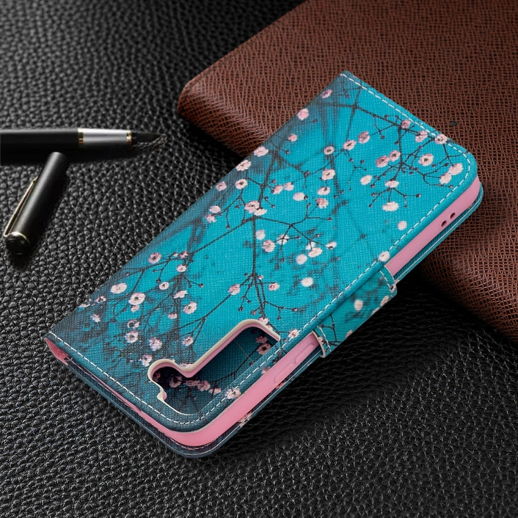For Samsung Galaxy S22 5G Colored Drawing Pattern Horizontal Flip Phone Leather Case with Holder & Card Slots & Wallet