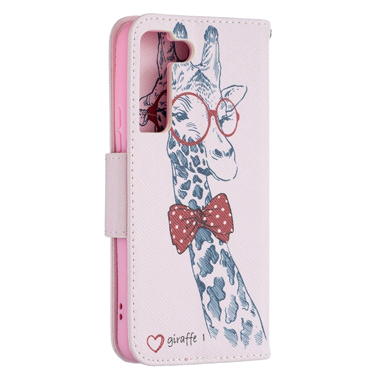 For Samsung Galaxy S22 5G Colored Drawing Pattern Horizontal Flip Phone Leather Case with Holder & Card Slots & Wallet