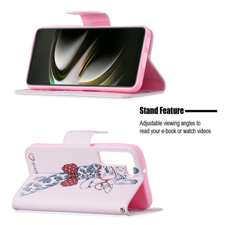 For Samsung Galaxy S22 5G Colored Drawing Pattern Horizontal Flip Phone Leather Case with Holder & Card Slots & Wallet