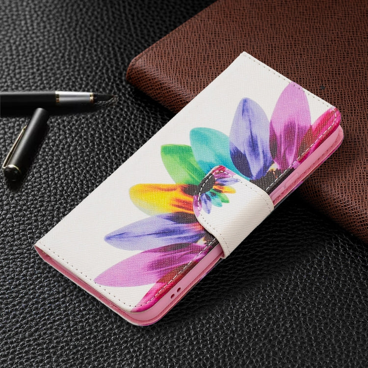 For Samsung Galaxy S22 5G Colored Drawing Pattern Horizontal Flip Phone Leather Case with Holder & Card Slots & Wallet