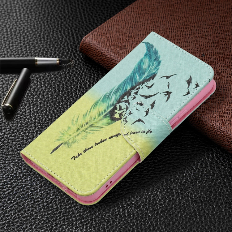 For Samsung Galaxy S22 5G Colored Drawing Pattern Horizontal Flip Phone Leather Case with Holder & Card Slots & Wallet