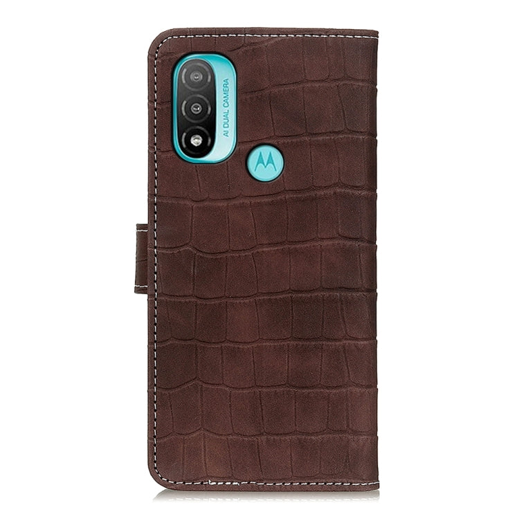 For Motorola Moto E40/E20/E30 Magnetic Crocodile Texture Horizontal Flip Leather Phone Case