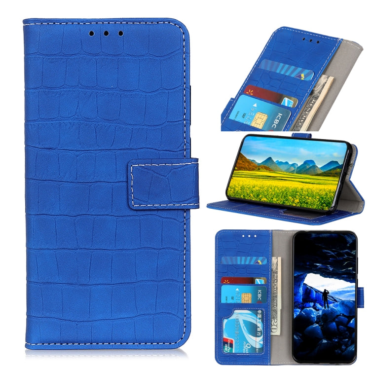 For Motorola Moto E40/E20/E30 Magnetic Crocodile Texture Horizontal Flip Leather Phone Case
