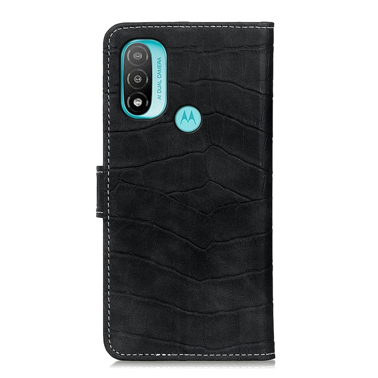 For Motorola Moto E40/E20/E30 Magnetic Crocodile Texture Horizontal Flip Leather Phone Case