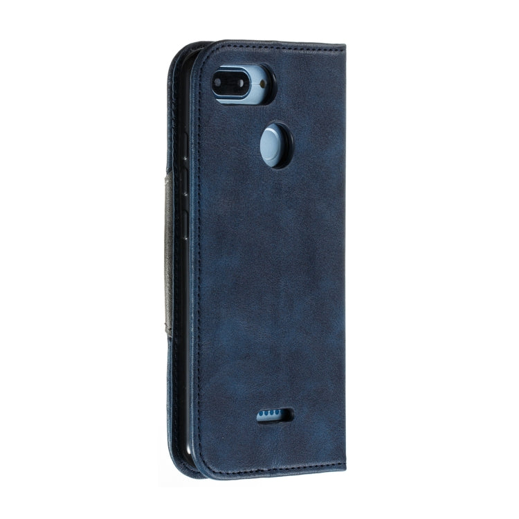 For Xiaomi Redmi 6 Splicing Color Magnetic Hem Horizontal Flip Leather Case with Holder & Card Slots