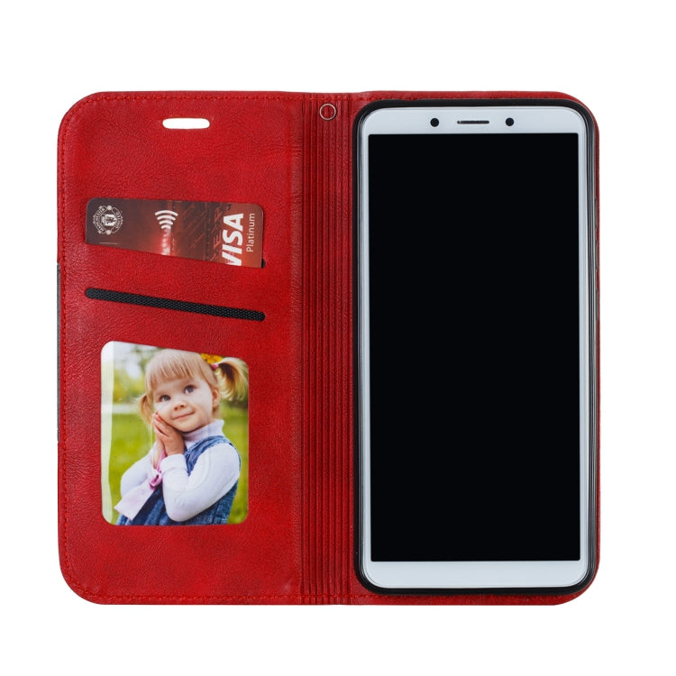 For Xiaomi Redmi 6 Splicing Color Magnetic Hem Horizontal Flip Leather Case with Holder & Card Slots