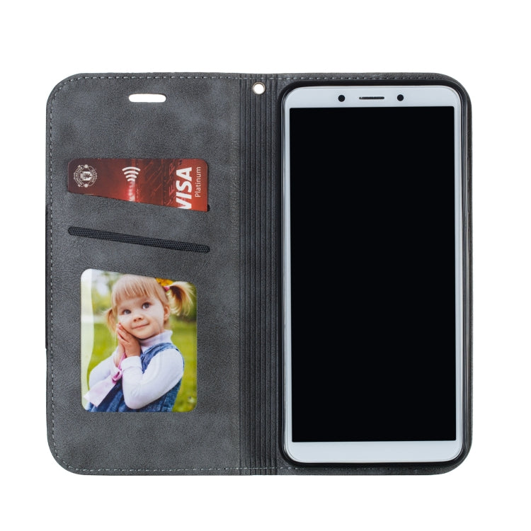 For Xiaomi Redmi 6 Splicing Color Magnetic Hem Horizontal Flip Leather Case with Holder & Card Slots