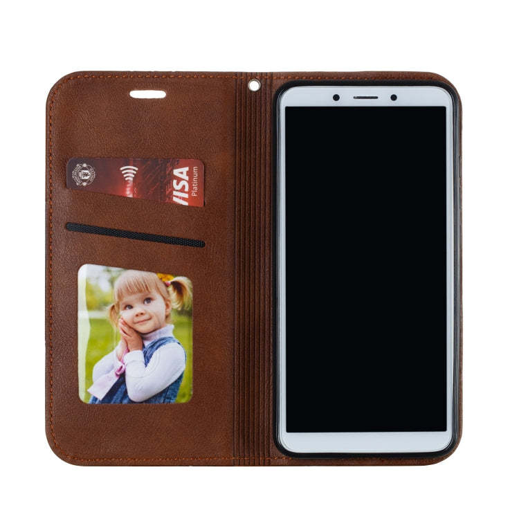 For Xiaomi Redmi 6 Splicing Color Magnetic Hem Horizontal Flip Leather Case with Holder & Card Slots