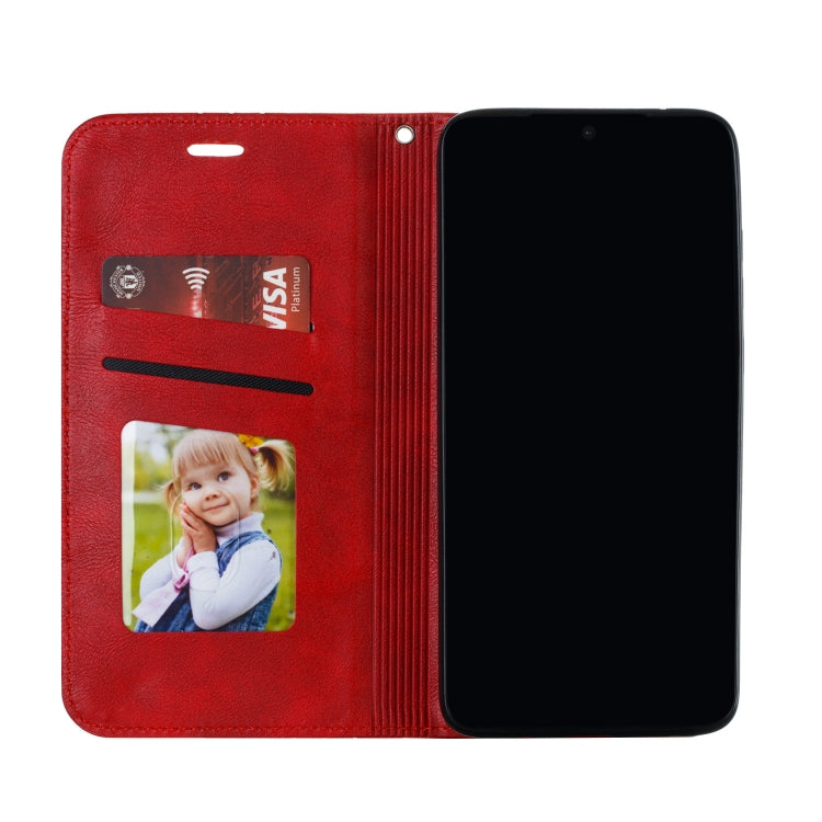 For Xiaomi Redmi Note 8 Pro Splicing Color Magnetic Hem Horizontal Flip Leather Case with Holder & Card Slots