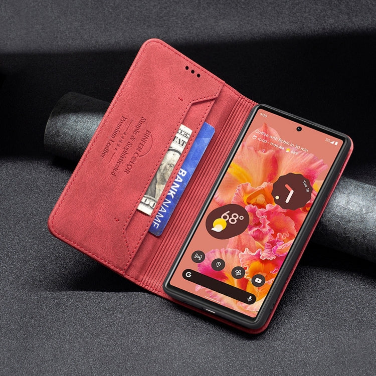For Google Pixel 6 Magnetic RFID Blocking Anti-Theft Leather Case with Holder & Card Slots & Wallet