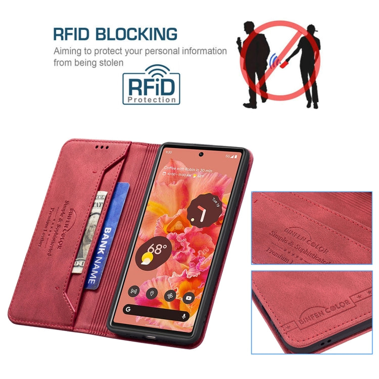 For Google Pixel 6 Magnetic RFID Blocking Anti-Theft Leather Case with Holder & Card Slots & Wallet