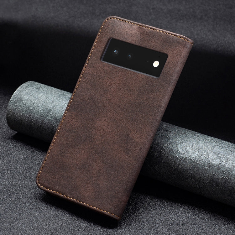 For Google Pixel 6 Magnetic RFID Blocking Anti-Theft Leather Case with Holder & Card Slots & Wallet