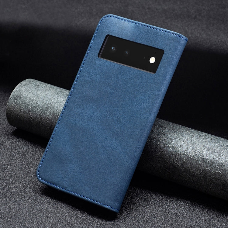 For Google Pixel 6 Magnetic RFID Blocking Anti-Theft Leather Case with Holder & Card Slots & Wallet