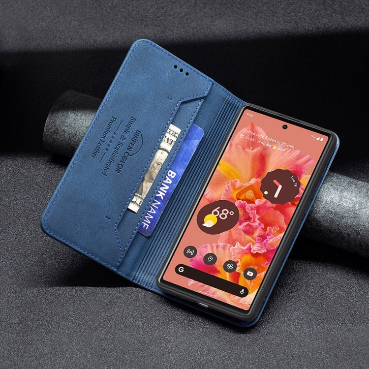 For Google Pixel 6 Magnetic RFID Blocking Anti-Theft Leather Case with Holder & Card Slots & Wallet