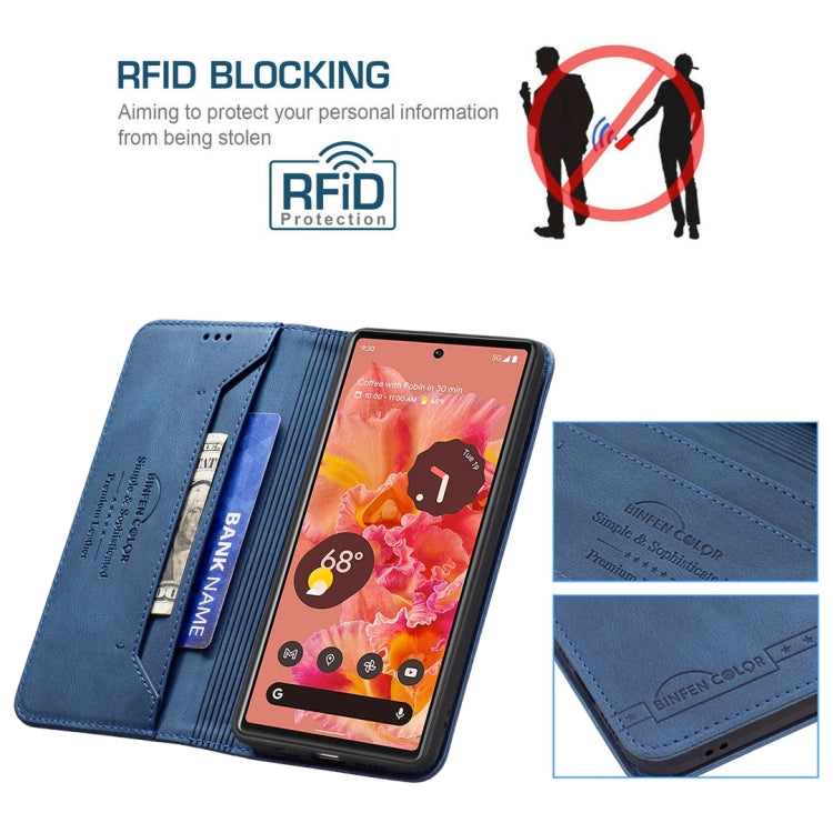 For Google Pixel 6 Magnetic RFID Blocking Anti-Theft Leather Case with Holder & Card Slots & Wallet