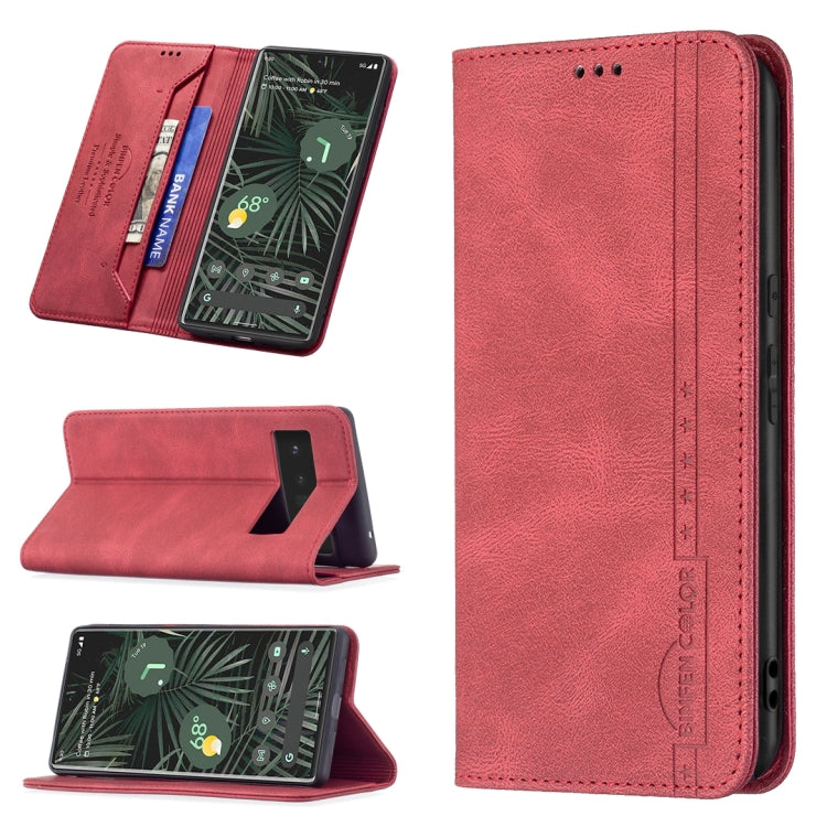 For Google Pixel 6 Pro Magnetic RFID Blocking Anti-Theft Leather Case with Holder & Card Slots & Wallet