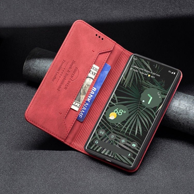 For Google Pixel 6 Pro Magnetic RFID Blocking Anti-Theft Leather Case with Holder & Card Slots & Wallet
