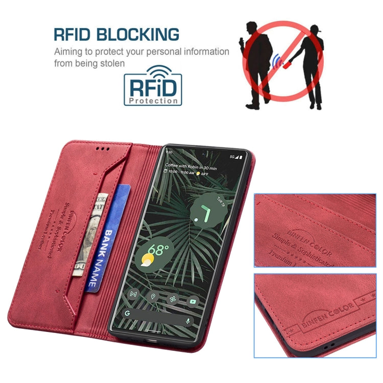 For Google Pixel 6 Pro Magnetic RFID Blocking Anti-Theft Leather Case with Holder & Card Slots & Wallet