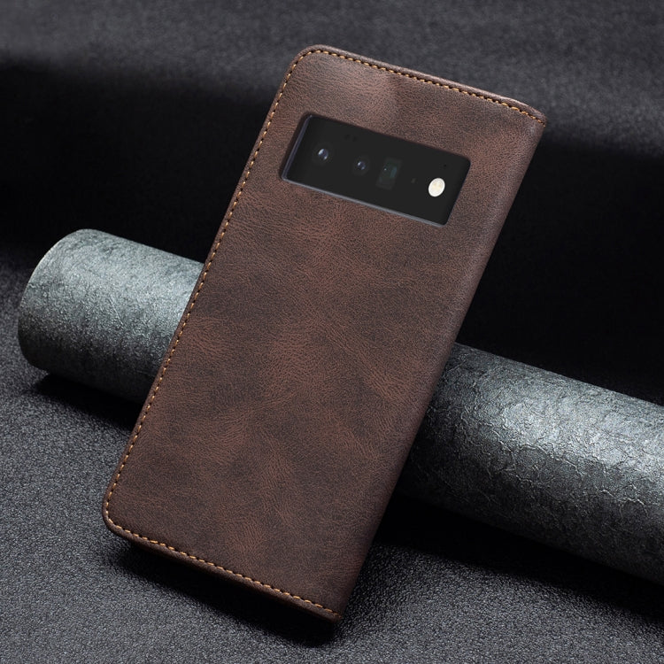 For Google Pixel 6 Pro Magnetic RFID Blocking Anti-Theft Leather Case with Holder & Card Slots & Wallet