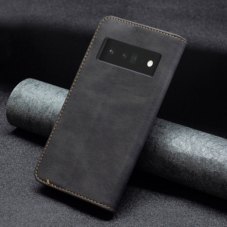 For Google Pixel 6 Pro Magnetic RFID Blocking Anti-Theft Leather Case with Holder & Card Slots & Wallet