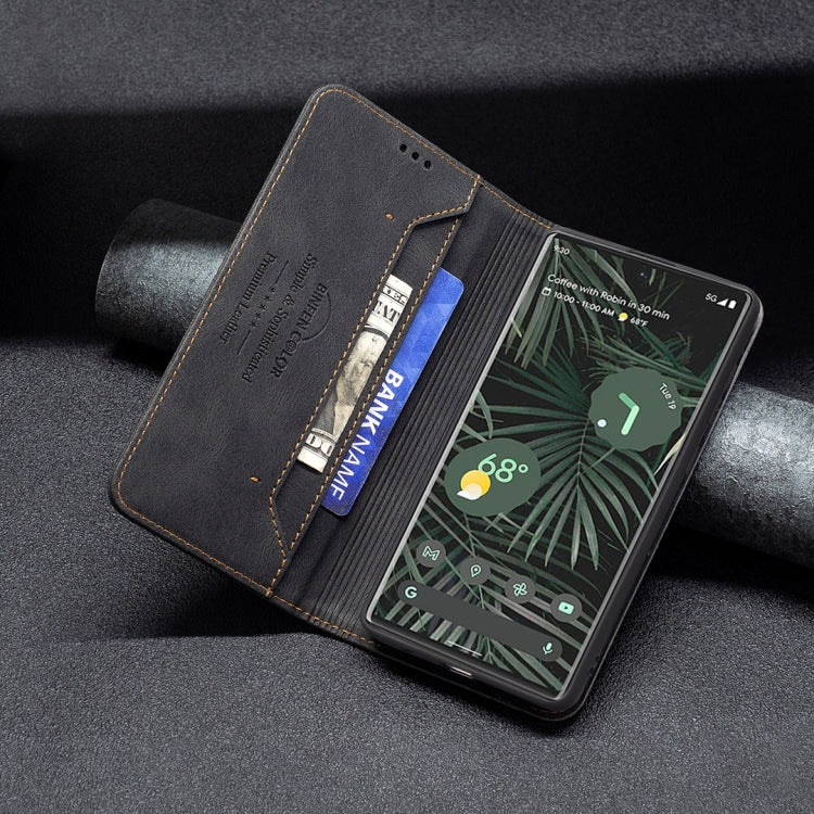 For Google Pixel 6 Pro Magnetic RFID Blocking Anti-Theft Leather Case with Holder & Card Slots & Wallet