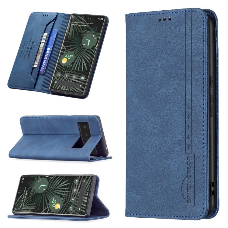 For Google Pixel 6 Pro Magnetic RFID Blocking Anti-Theft Leather Case with Holder & Card Slots & Wallet