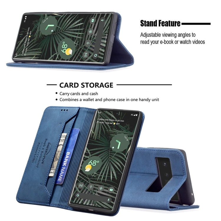 For Google Pixel 6 Pro Magnetic RFID Blocking Anti-Theft Leather Case with Holder & Card Slots & Wallet