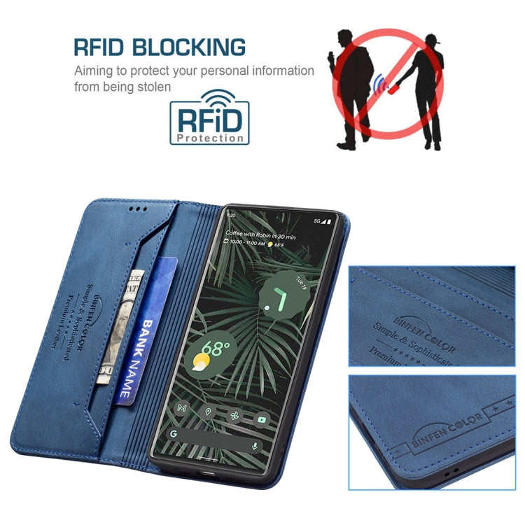 For Google Pixel 6 Pro Magnetic RFID Blocking Anti-Theft Leather Case with Holder & Card Slots & Wallet