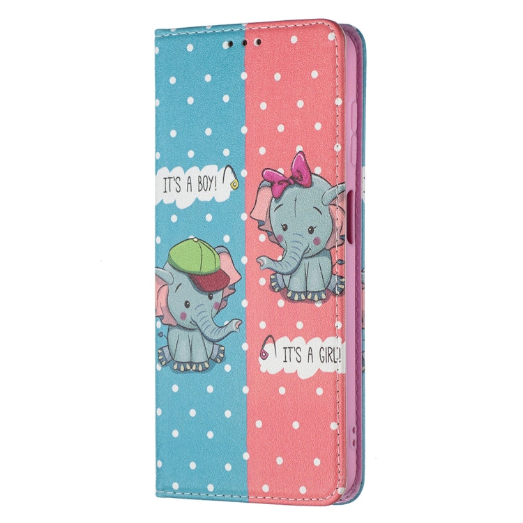 For Samsung Galaxy A13 5G Colored Drawing Pattern Invisible Magnetic Horizontal Flip Phone Leather Case with Holder & Card Slots & Wallet