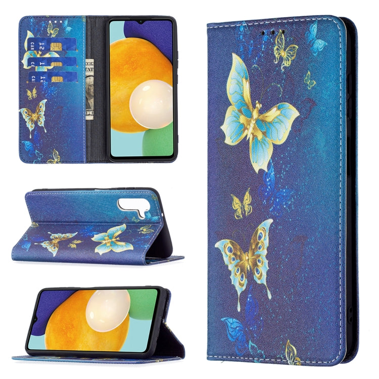For Samsung Galaxy A13 5G Colored Drawing Pattern Invisible Magnetic Horizontal Flip Phone Leather Case with Holder & Card Slots & Wallet