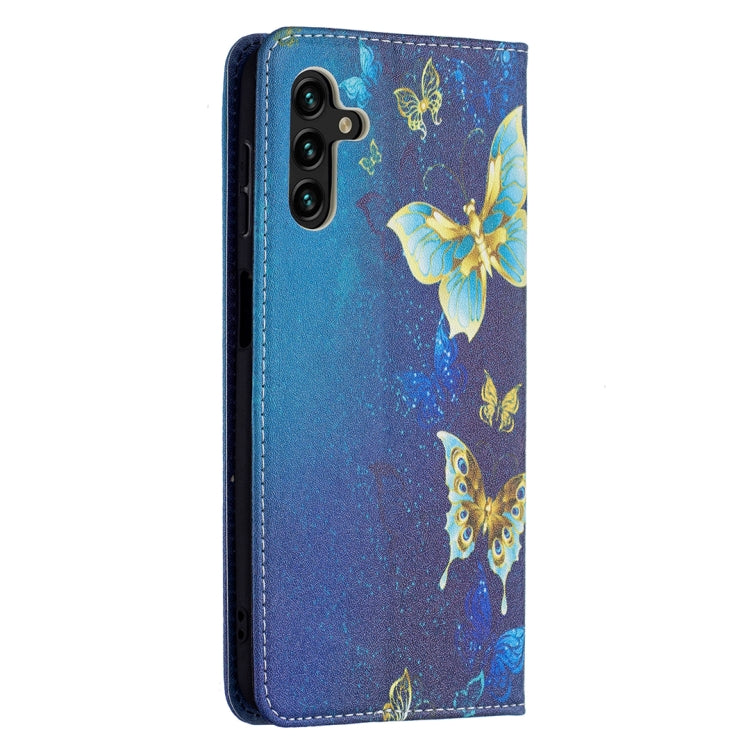 For Samsung Galaxy A13 5G Colored Drawing Pattern Invisible Magnetic Horizontal Flip Phone Leather Case with Holder & Card Slots & Wallet