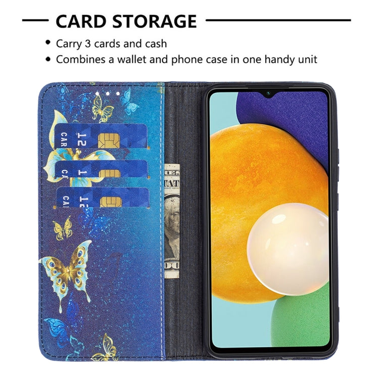 For Samsung Galaxy A13 5G Colored Drawing Pattern Invisible Magnetic Horizontal Flip Phone Leather Case with Holder & Card Slots & Wallet
