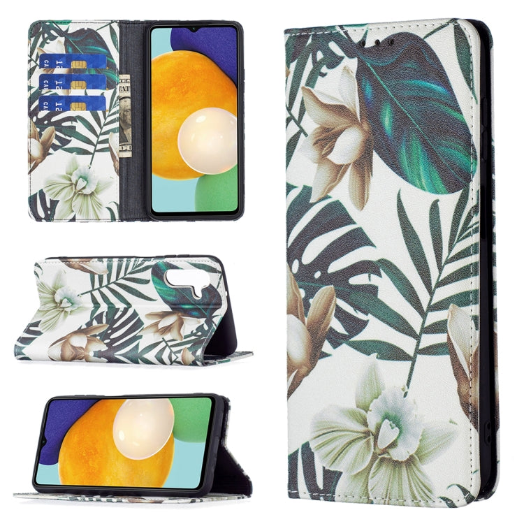 For Samsung Galaxy A13 5G Colored Drawing Pattern Invisible Magnetic Horizontal Flip Phone Leather Case with Holder & Card Slots & Wallet