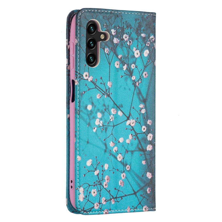 For Samsung Galaxy A13 5G Colored Drawing Pattern Invisible Magnetic Horizontal Flip Phone Leather Case with Holder & Card Slots & Wallet