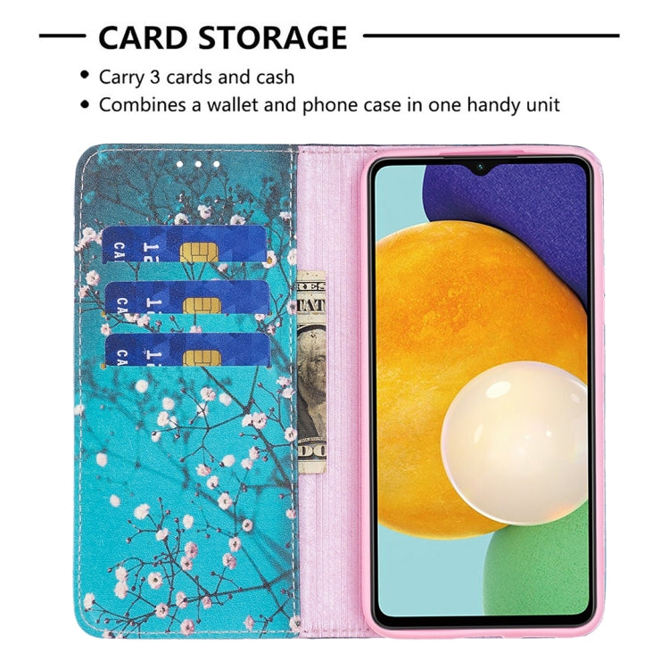 For Samsung Galaxy A13 5G Colored Drawing Pattern Invisible Magnetic Horizontal Flip Phone Leather Case with Holder & Card Slots & Wallet